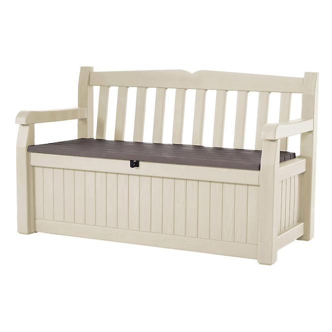 Gartenbank Eden mit Kasten beige
