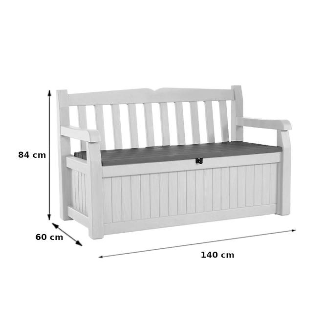 Gartenbank Eden mit Kasten beige