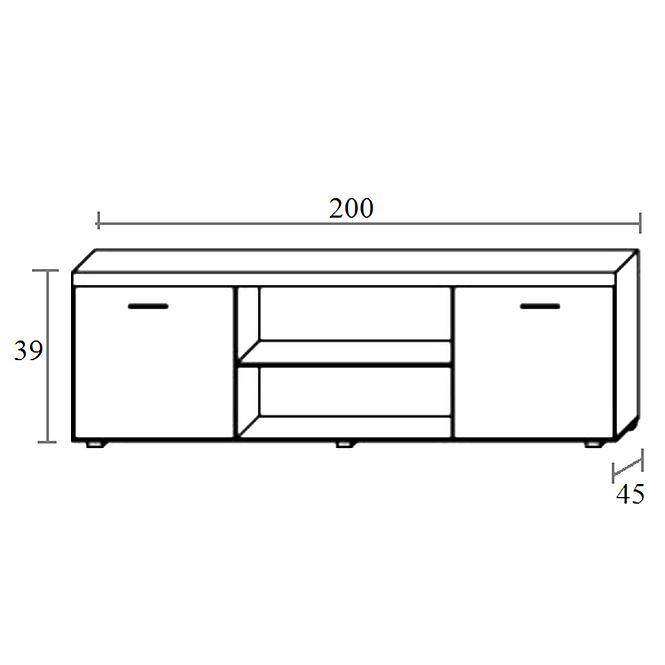 Tv Tisch Samba 200cm Eiche San Marino/Crem