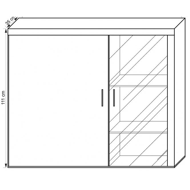 Vitrine Samba 90cm Eiche San Marino/Crem