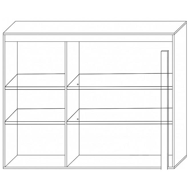 Vitrine Samba 90cm Eiche San Marino/Crem