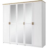 Schrank Nicea 226cm Weiß/Eiche Wotan