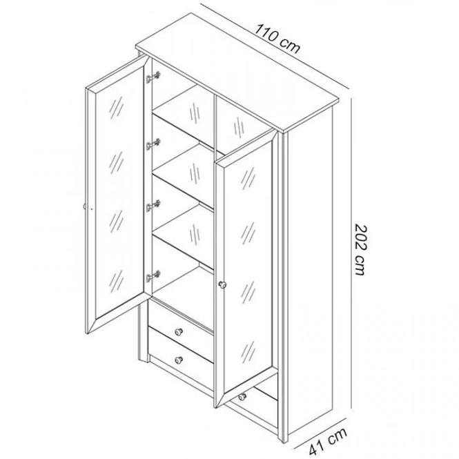 Vitrine Finezja 110cm Eiche Sonoma Schokolade