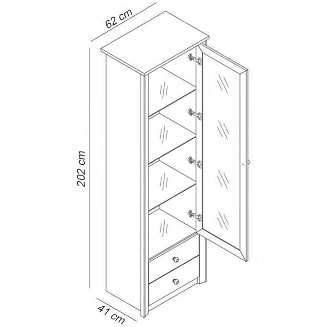Vitrine Finezja 62cm Eiche Sonoma Schokolade