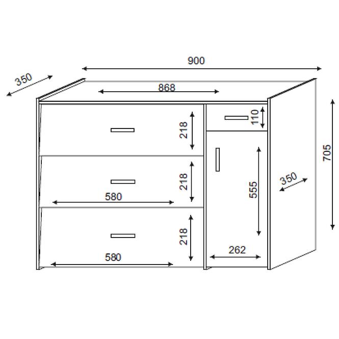 Schuhschrank Max 3 90cm Sonoma Eiche