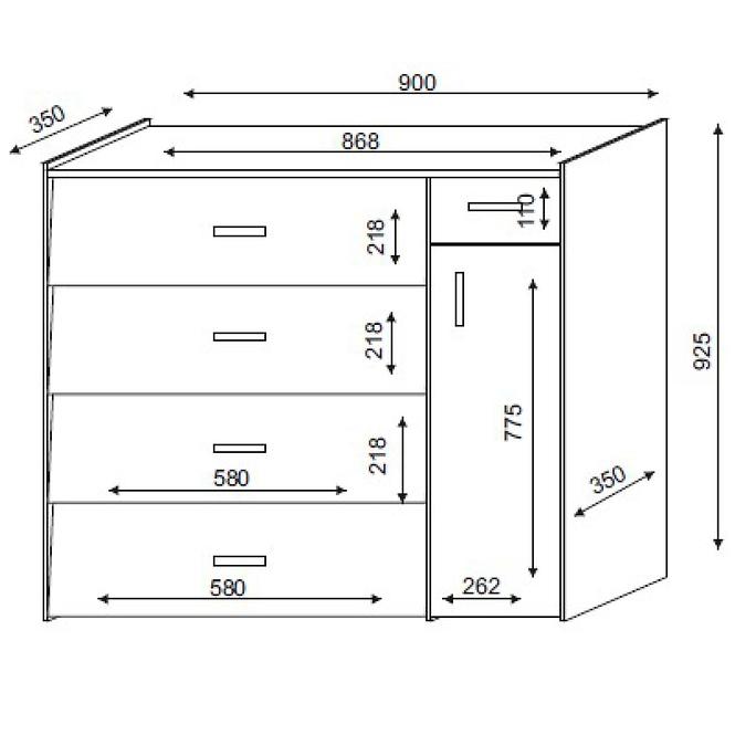 Schuhschrank Max 4 90cm Sonoma Eiche