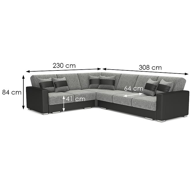 Ecksofa Nero U madryt 1100 + Malmo 92