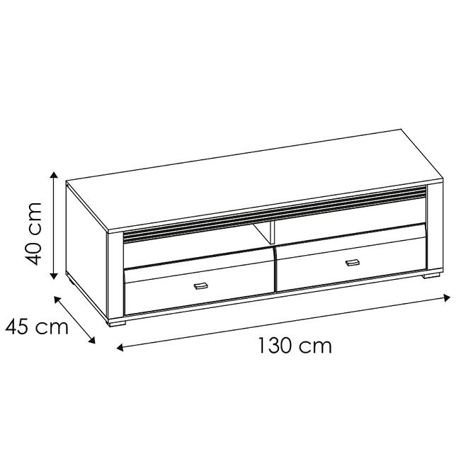 Tv Tisch Sevilla 130cm Norwegische Kiefer/ Weiß