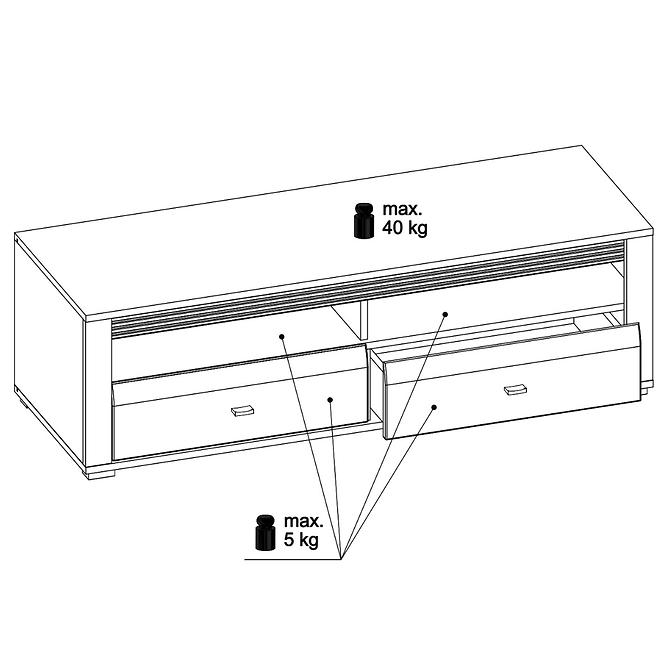 Tv Tisch Sevilla 130cm Norwegische Kiefer/ Weiß