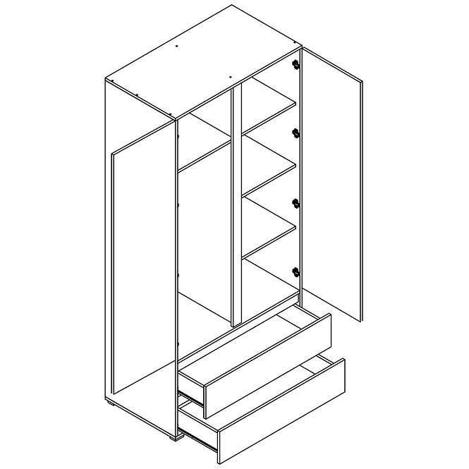 Schrank Cosmo 92cm Eiche Sonoma