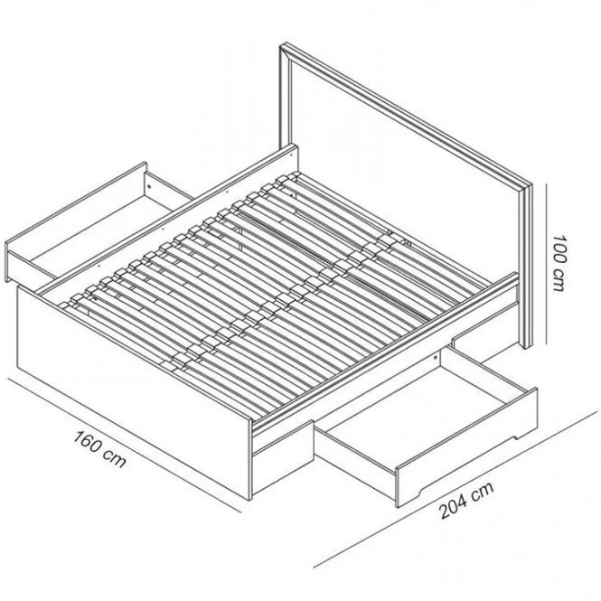 Bett Finezja 160cm Eiche Sonoma Schokolade