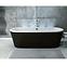 Freistehende Badewanne Victoria 160/75 weiß/schwarz Siphon + Automat,3