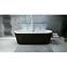 Freistehende Badewanne Victoria 160/75 weiß/schwarz Siphon + Automat,4