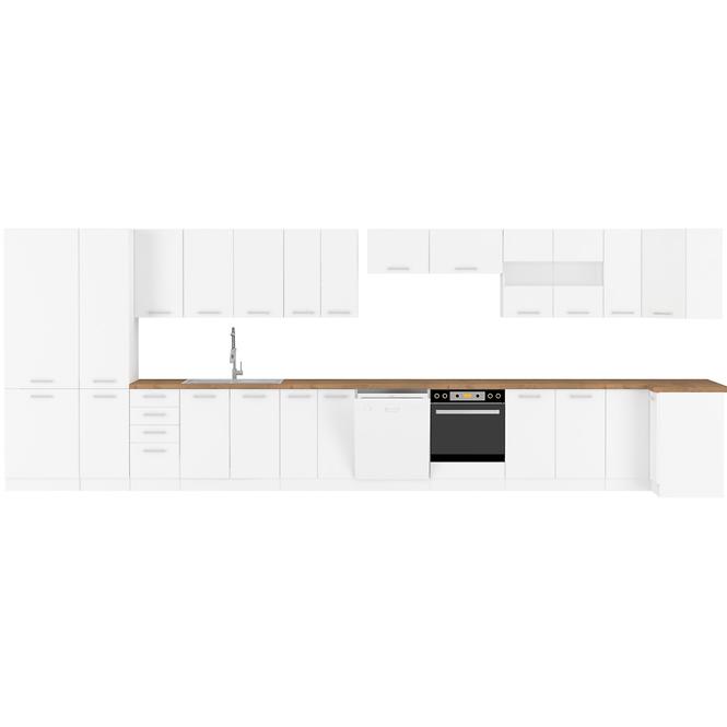 Küchenzeile Eko White Mat 260cm ohne Arbeitsplatte