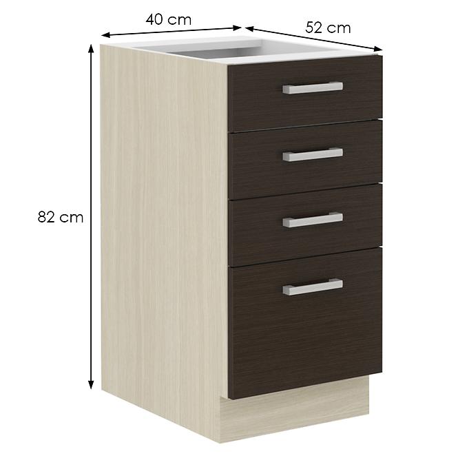 Küchenzeile Wiktoria Chamonix/Legno 40d 4s Bb