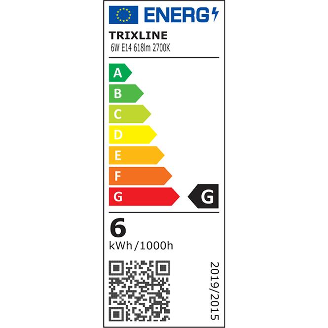 Glühbirne BC 6W TR LED E14 C35 27000K Trixline