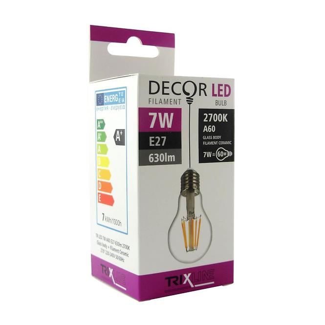 Glühbirne Filament LED Trixline 7W A60 E27 2700K