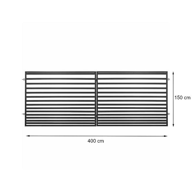 Doppeltor 4m|1,5m ZN RAL7016