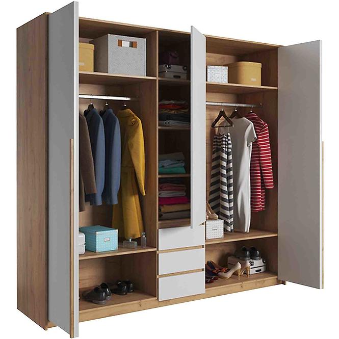 Schrank Xelo 230cm Weiß + Led Beleuchtung