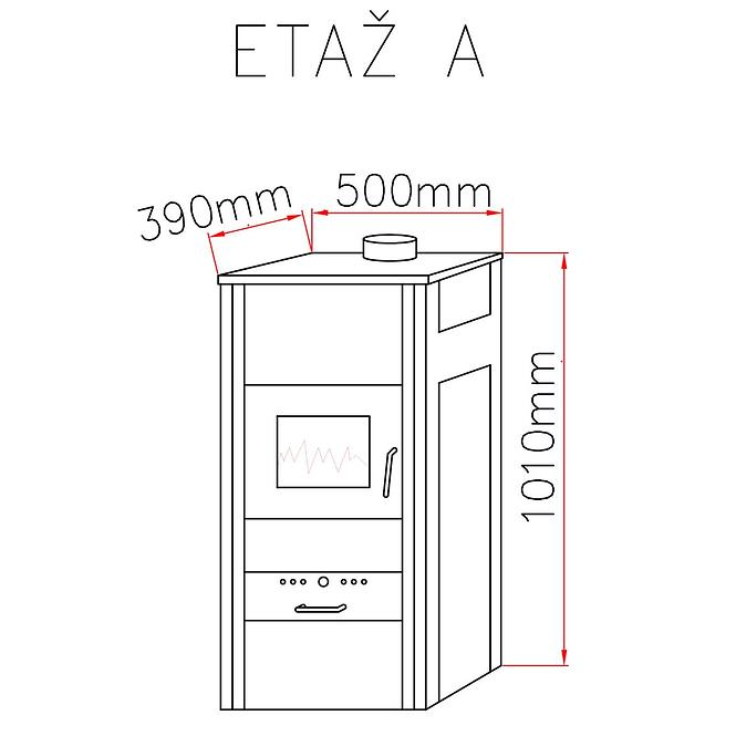 Kaminofen Etaz A mit wärmeleitendem Wärmetauscher 15,2 KW/9,2 KW