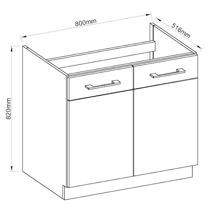 Küchenzeile Vigo Burgund Hg 80zl 2f Bb