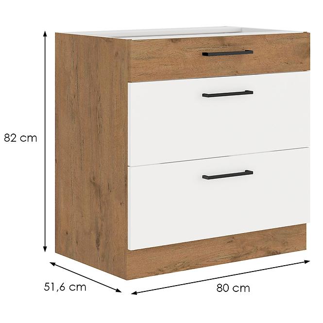Küchenzeile Vigo Weiß Hg 80d 3s Bb