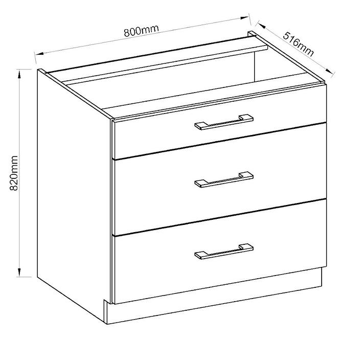Küchenzeile Vigo Weiß Hg 80d 3s Bb