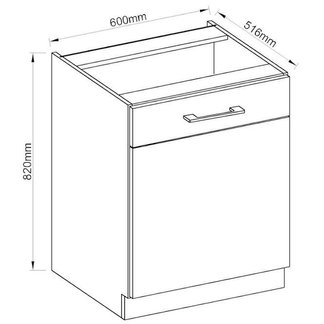 Küchenzeile Vigo Weiß Hg 60d 1f Bb