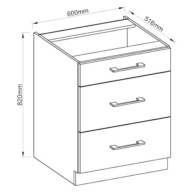 Küchenzeile Vigo Weiß Hg 60d 3s Bb