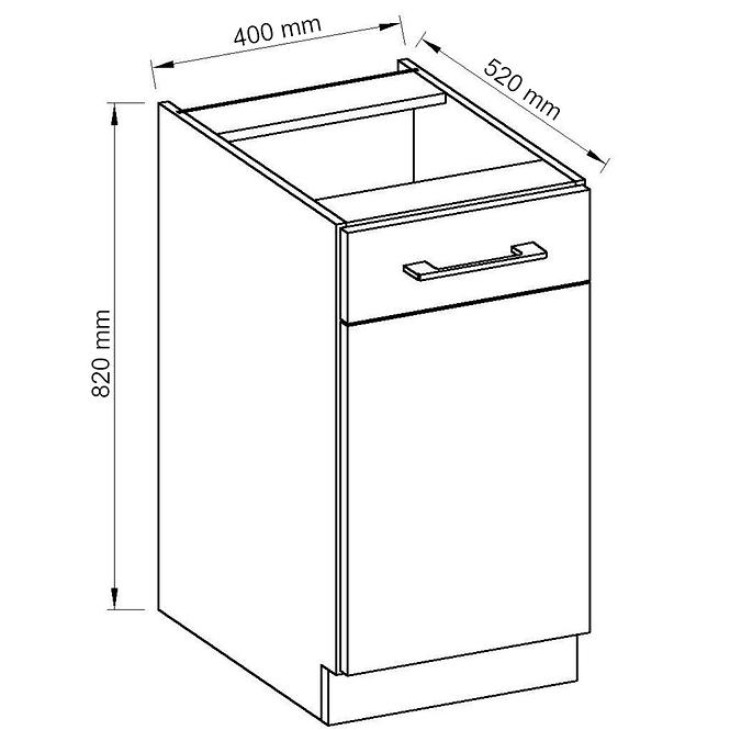 Küchenzeile Vigo Weiß Hg 40d 1f Bb