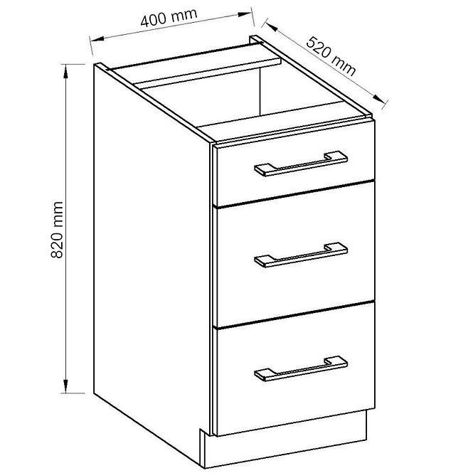 Küchenzeile Vigo Weiß Hg 40d 3s Bb