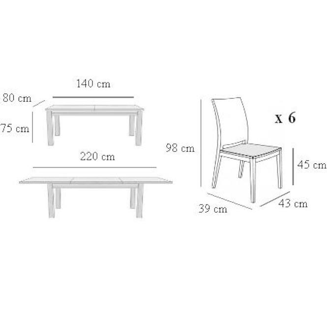 Esszimmer Set 1+6 ST674 II KR647 Eiche Sonoma ELMO204