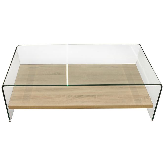 Couchtisch Claus 110cm Glass/Eiche