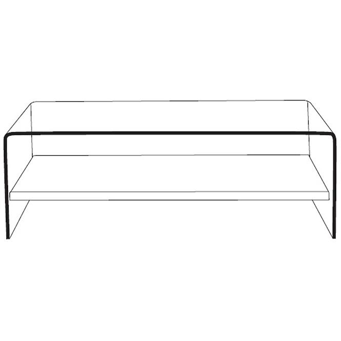 Couchtisch Claus 110cm Glass/Eiche
