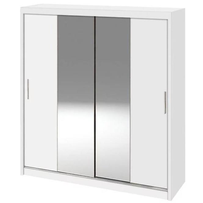 Schrank Ola 200cm Weiß/Spiegel