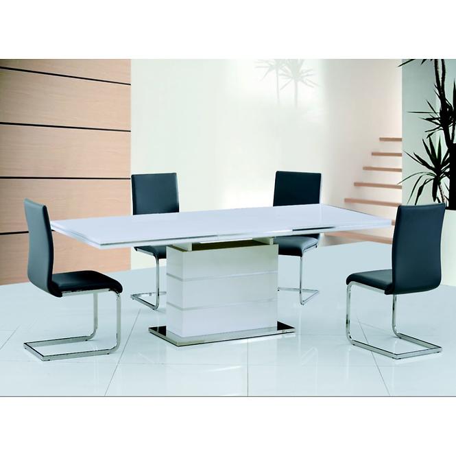 Tisch Modern White 160x77+55cm Weiß