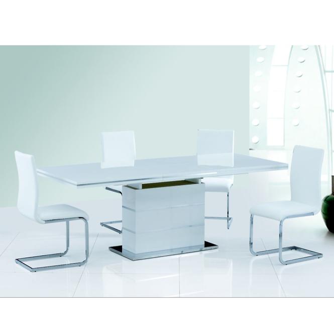 Tisch Modern White 160x77+55cm Weiß