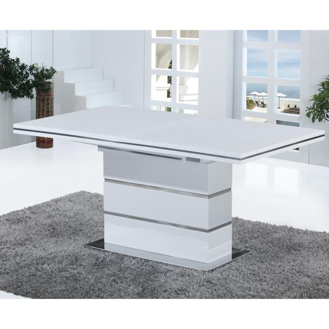 Tisch Modern White 160x77+55cm Weiß
