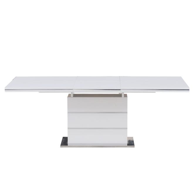Tisch Modern White 160x77+55cm Weiß