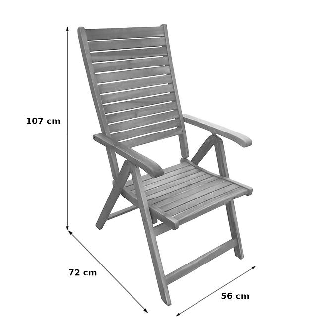 Gartenstuhl aus Holz, verstellbar, 5-Positionen