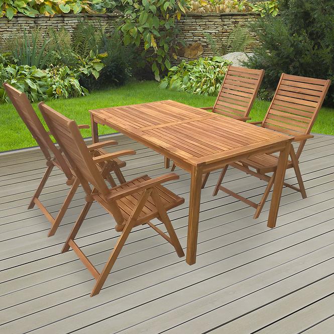 Gartenstuhl aus Holz, verstellbar, 5-Positionen