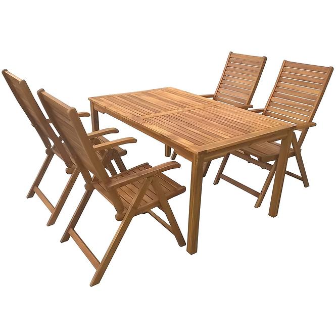 Gartenstuhl aus Holz, verstellbar, 5-Positionen