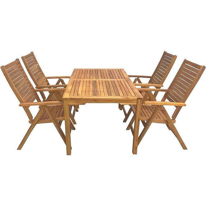 Gartenstuhl aus Holz, verstellbar, 5-Positionen