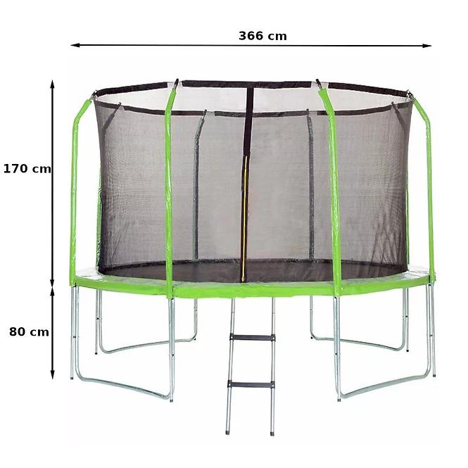 Trampolin mit Leiter 366cm grün