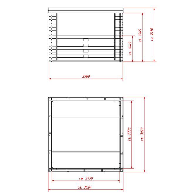 Gartenlaube Dakota 3x3x2,1m