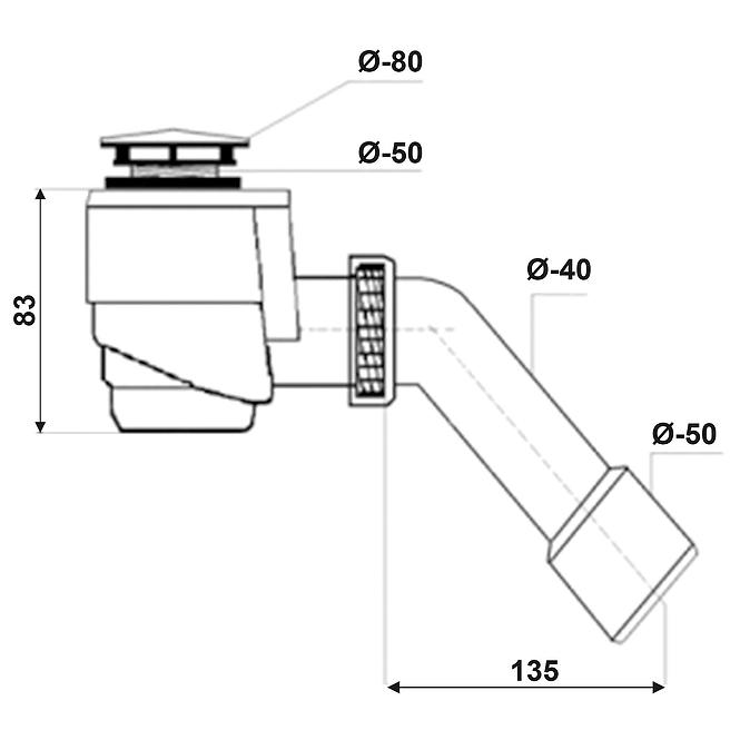 Siphon für Duschwannen SYF 042