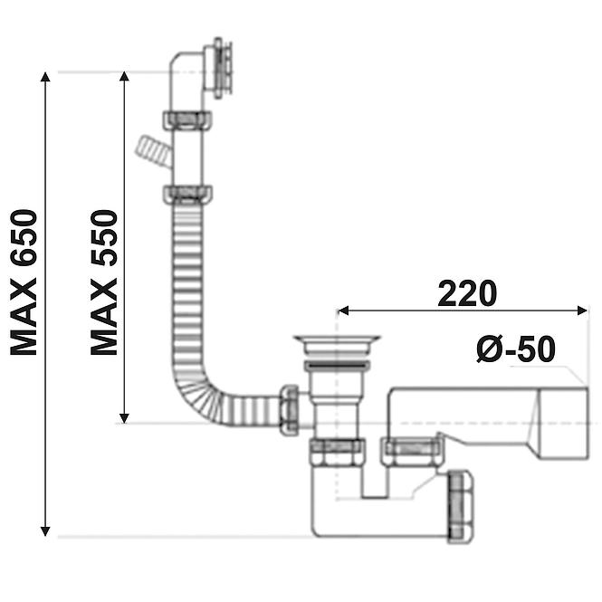 Badewannensiphon SYF 022