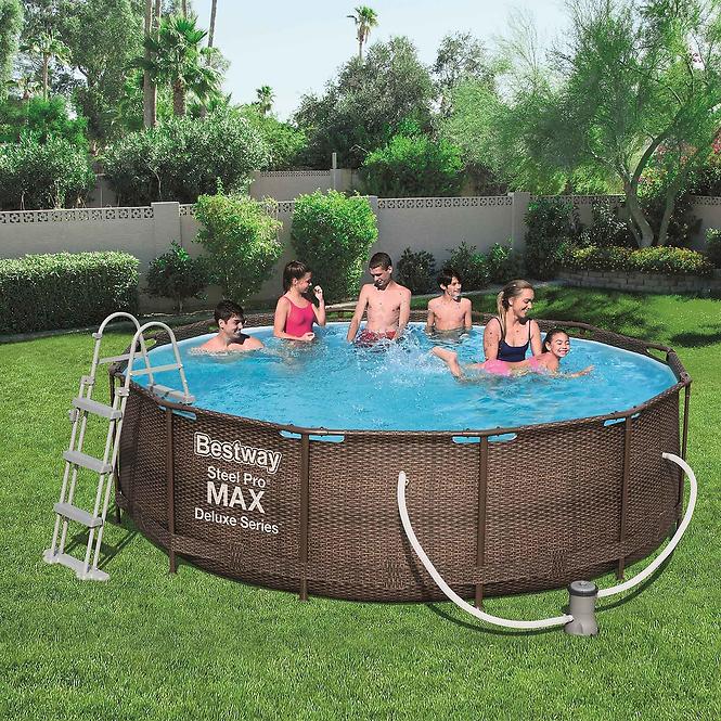 Stahlrahmenpool + Filter 3,66x1m rattan 56709,8