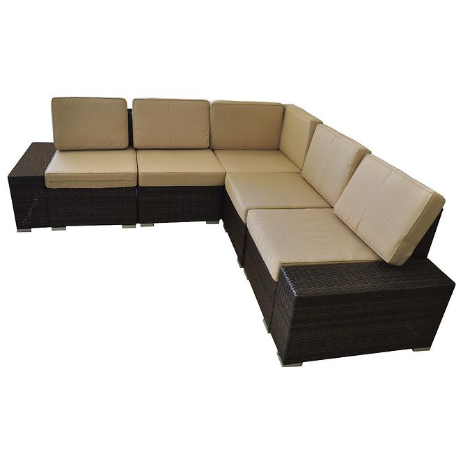 Garten ecksofa Roma braun-beige