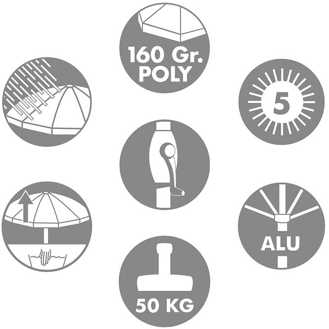 Garten Sonnenschirm BASIC LIFT II 300cm grau